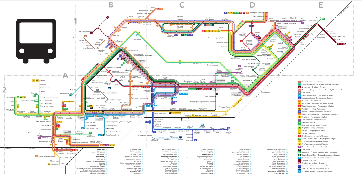 Автобусный схема транспорт
